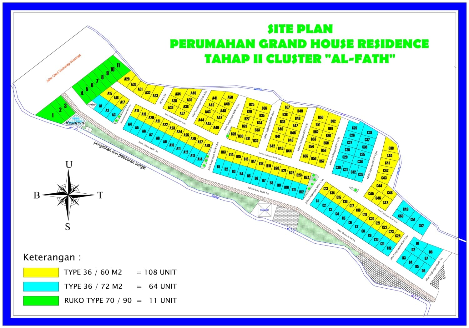 Site Plan Grand House Residence Tahap II Cluster Al-Fath